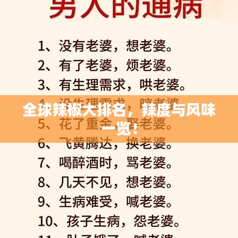 全球辣椒大排名，辣度與風(fēng)味一覽！