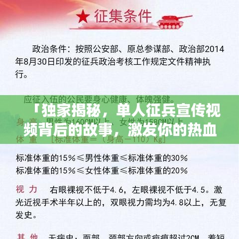 「獨(dú)家揭秘，單人征兵宣傳視頻背后的故事，激發(fā)你的熱血青春！」
