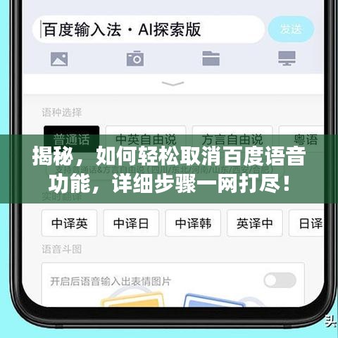 揭秘，如何輕松取消百度語(yǔ)音功能，詳細(xì)步驟一網(wǎng)打盡！
