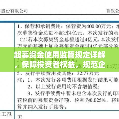 超募資金使用監(jiān)管規(guī)定詳解，保障投資者權(quán)益，規(guī)范企業(yè)資金運用