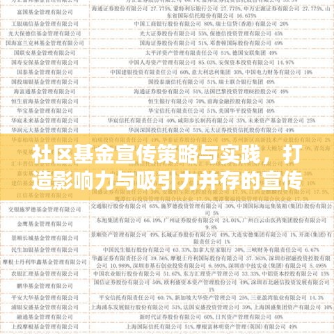 社區(qū)基金宣傳策略與實踐，打造影響力與吸引力并存的宣傳標題