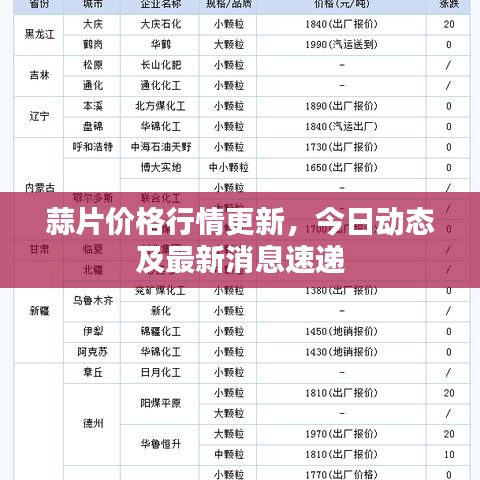蒜片價格行情更新，今日動態(tài)及最新消息速遞