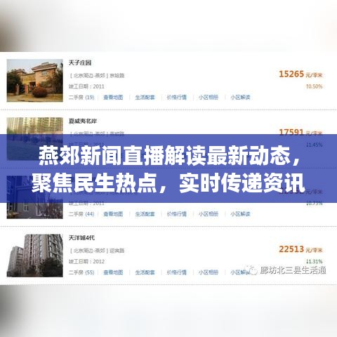 燕郊新聞直播解讀最新動態(tài)，聚焦民生熱點，實時傳遞資訊情報